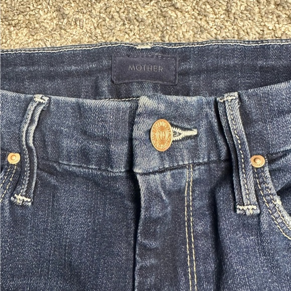 Mother The High Waisted Looker Ankle Fray Jeans Close to the Edge 25 0 stretch - Picture 9 of 14